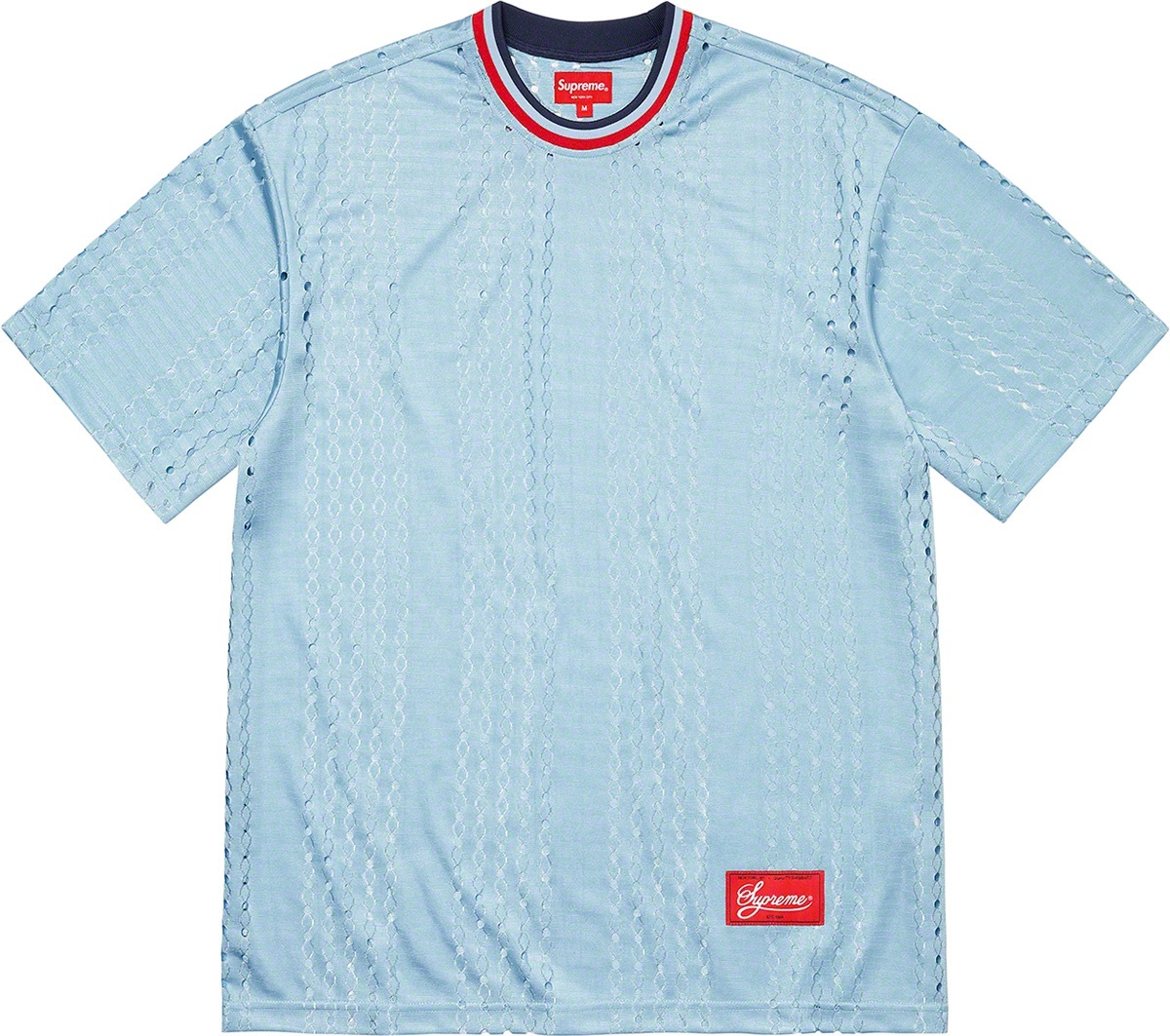 Perforated Stripe Warm Up Top view 3